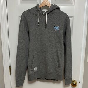 Goat USA Gray Hoodie with Embroidered Patch. Gently used